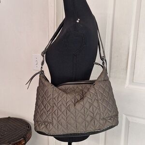 Pistil Embroidered Purse Stripped Interior Shoulder Bag